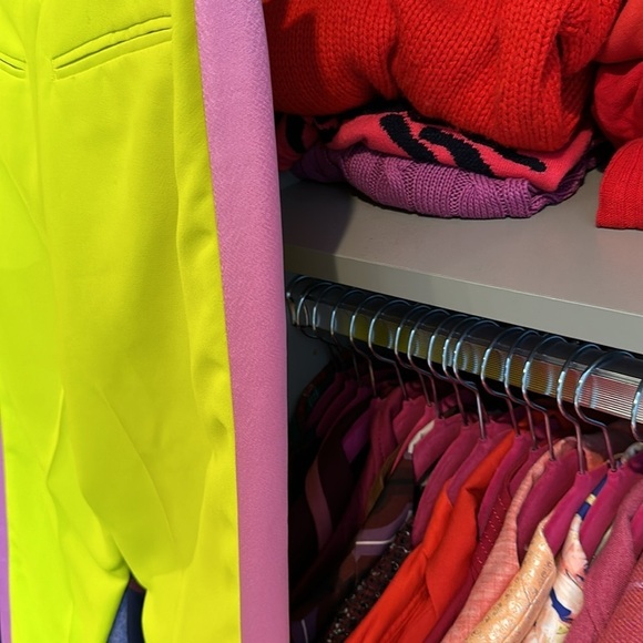 MSGM fluorescent yellow with pink side stripes pants. Size EU 49/ US 6 - Picture 5 of 5